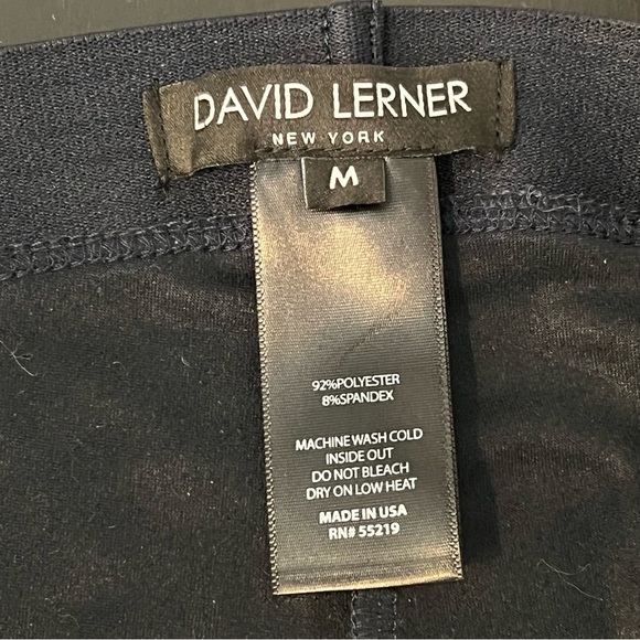 David Lerner microsuede navy blue pants, pull up elastic waist, navy blue, sz M - Picture 4 of 12